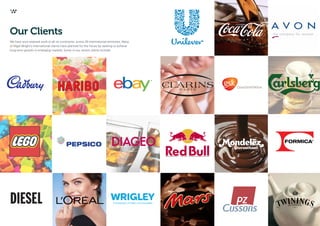 www.nigelwright.com page 9page 8
We have won retained work in all six continents, across 29 international territories. Many
of Nigel Wright’s international clients have planned for the future by seeking to achieve
long term growth in emerging markets. Some of our recent clients include:
Our Clients
 