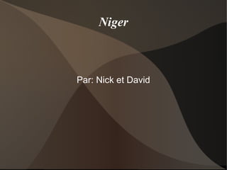 Niger Par: Nick et David 