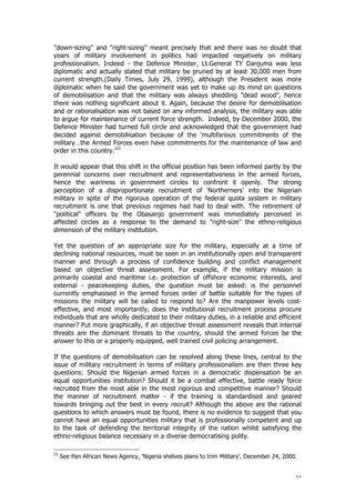 Nigeria position paper on the military | PDF