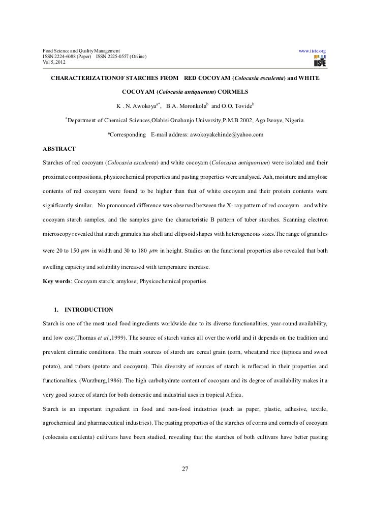 food science course outline in nigeria