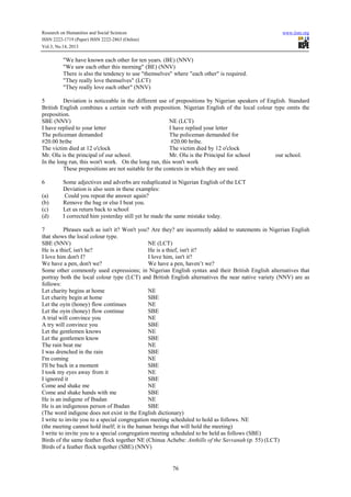 Nigerian english syntax and usage between deviance and deviation | PDF