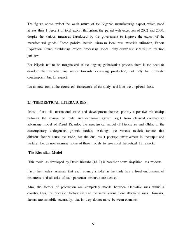 EXPORT AS THE DETERMINANT OF NIGERIAN ECONOMIC GROWTH