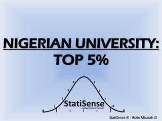 StatiSense ® - Wale Micaiah ©
NIGERIAN UNIVERSITY:
TOP 5%
 
