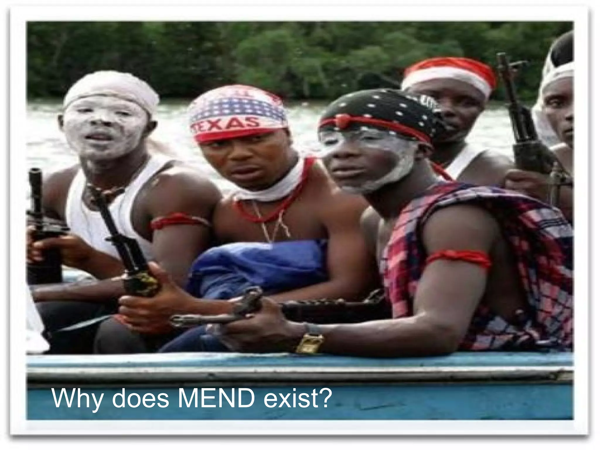 Why does MEND exist?