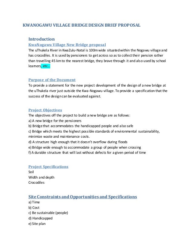 KwaNogawu village Pedestrian Bridge Proposal