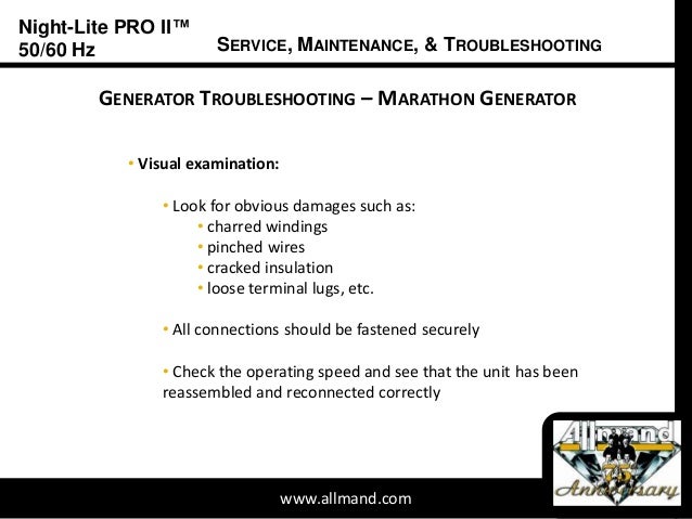 Night Lite Pro Ii Training Service Maintenance