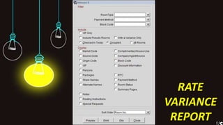 RATE
VARIANCE
REPORT
 