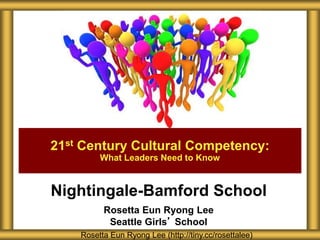 Nightingale-Bamford School
Rosetta Eun Ryong Lee
Seattle Girls’ School
21st Century Cultural Competency:
What Leaders Need to Know
Rosetta Eun Ryong Lee (http://tiny.cc/rosettalee)
 