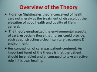 Nightingale's environment theory Slide 33