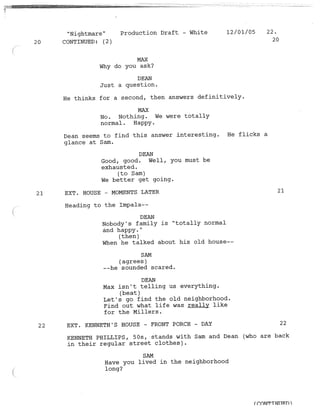 Script Pf Supernatural 1.14 Nightmare Script | PDF