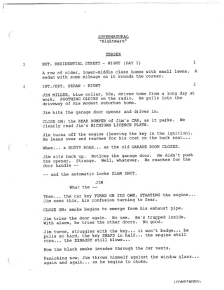 Supernatural 1.14 Nightmare Script | PDF