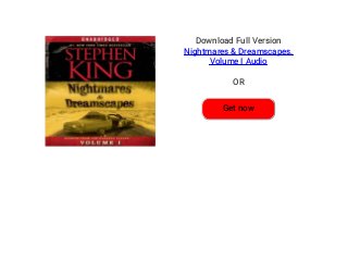 nightmares and dreamscapes volume 1 nightmares and dreamscapes volume 1