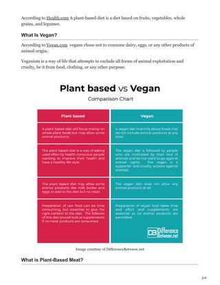 Plant Based versus Vegan What's the Difference?