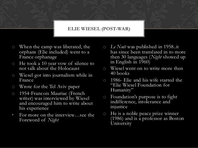 Night Project Elie Wiesel S Apartment