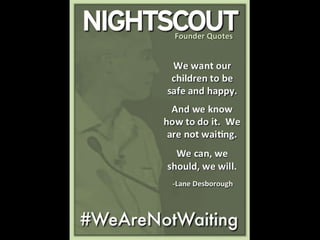 The Nightscout Project,
Patient-Driven Innovation,
& the Maker Movement
Weston Nordgren
The Nightscout Foundation
@WeAreNotWaiting
 