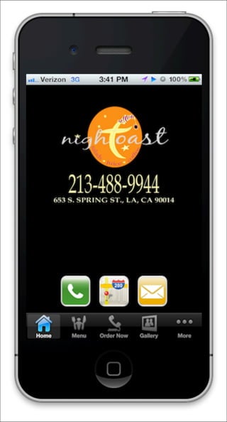 Night Toast iPhone Restaurant App