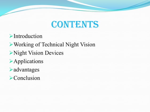 literature review on night vision technology