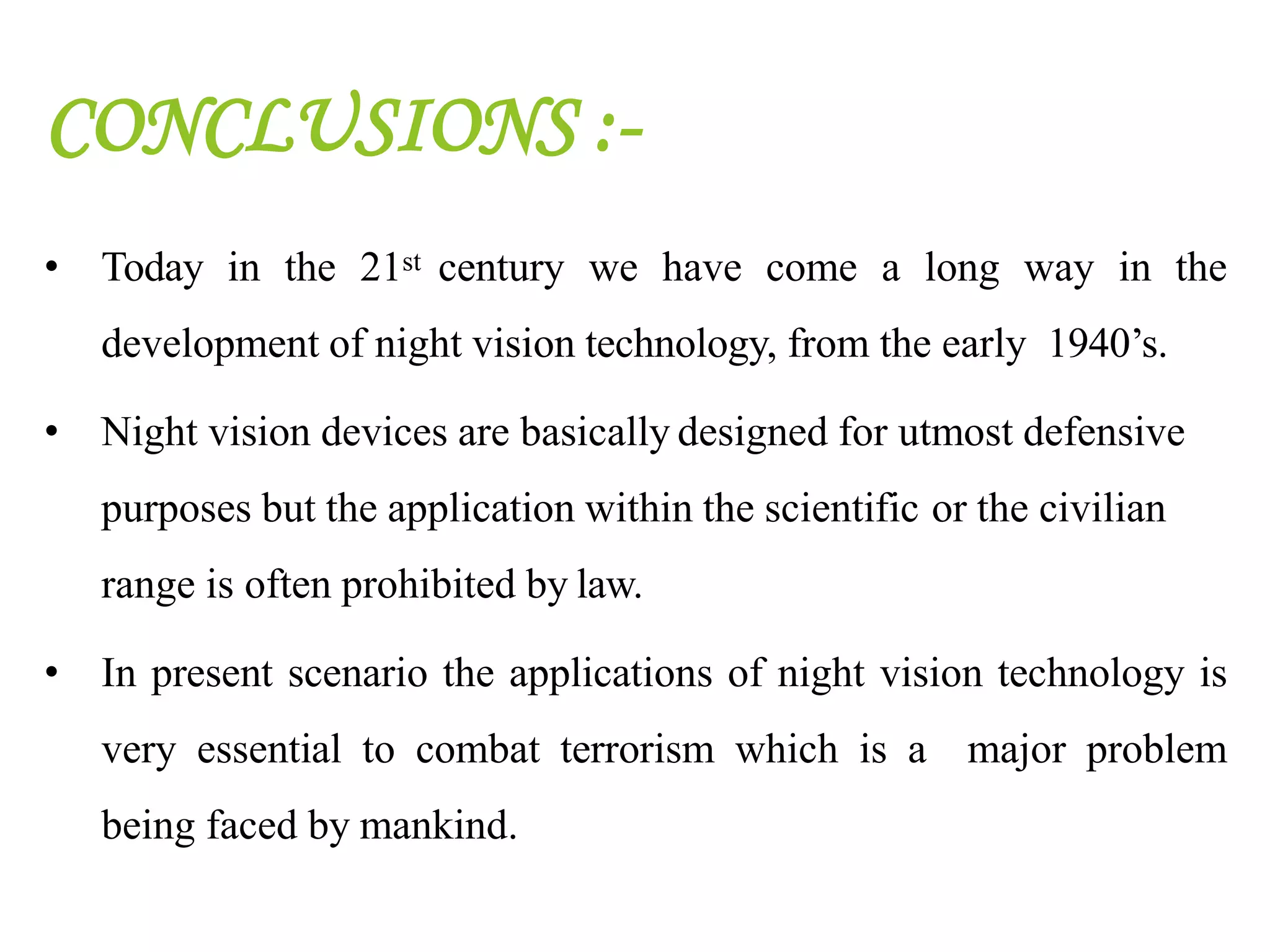 Night vision technology | PPTX