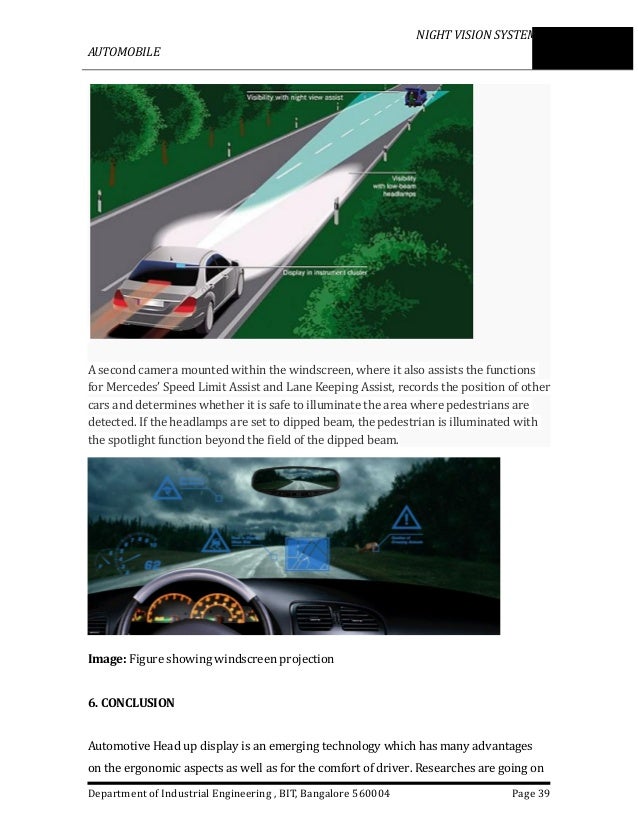 Night vision technology in automobile