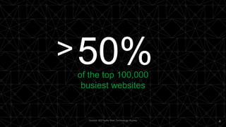 4
50%of the top 100,000
busiest websites
Source: W3Techs Web Technology Survey
>
 
