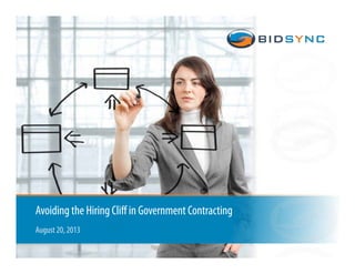 1
Avoiding the Hiring Cliff in Government Contracting
August 20, 2013
 