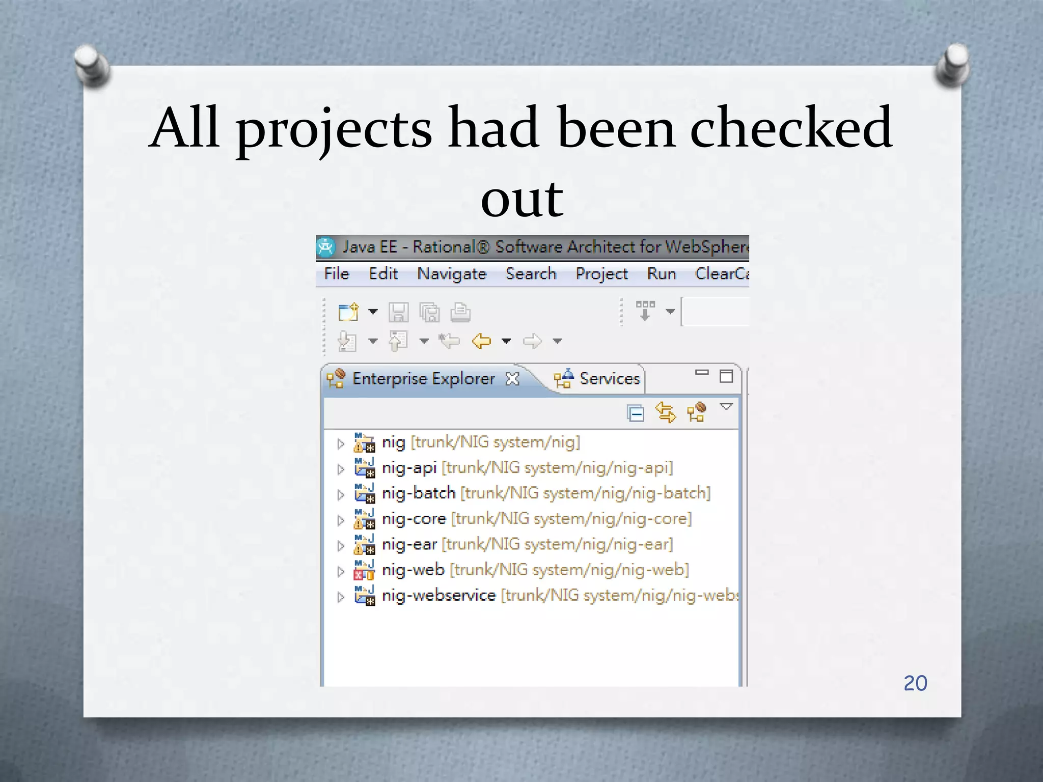All projects had been checked out20