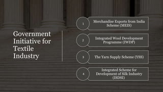 Govt. Initiative in Indian Textile Industry | PPTX