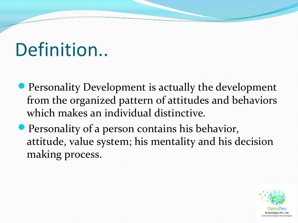 PPT on Personality Development