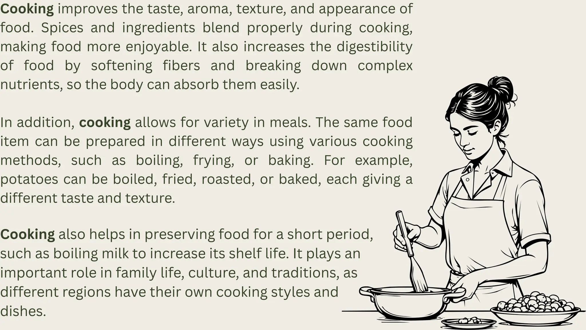 COOKING - Necessity of Life (General Science about COOKING as food is  important part of our life. ) | PDF