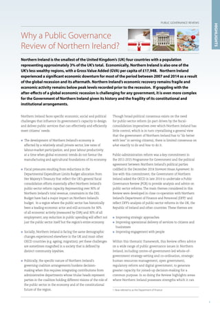 1
Northern Ireland faces specific economic, social and political
challenges that influence its government’s capacity to de...