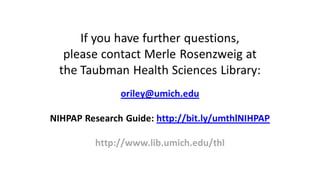 NIHPAP Lecture, part 2 - Complying