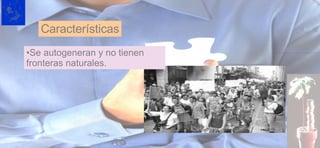 Se autogeneran y no tienen fronteras naturales.   C aracterísticas 