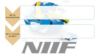 NIIF 16.
Arrendamientos
NIIF 17. Contratos
de Seguro
 