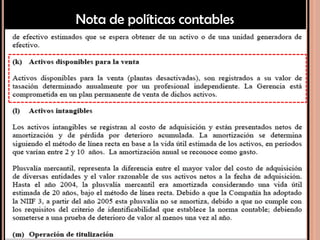 Nota de políticas contables
 