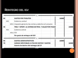 REINTEGRO DEL IGV
 