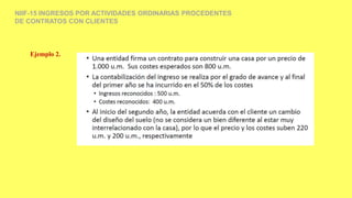NIIF-15 INGRESOS POR ACTIVIDADES ORDINARIAS PROCEDENTES
DE CONTRATOS CON CLIENTES
Ejemplo 2.
 