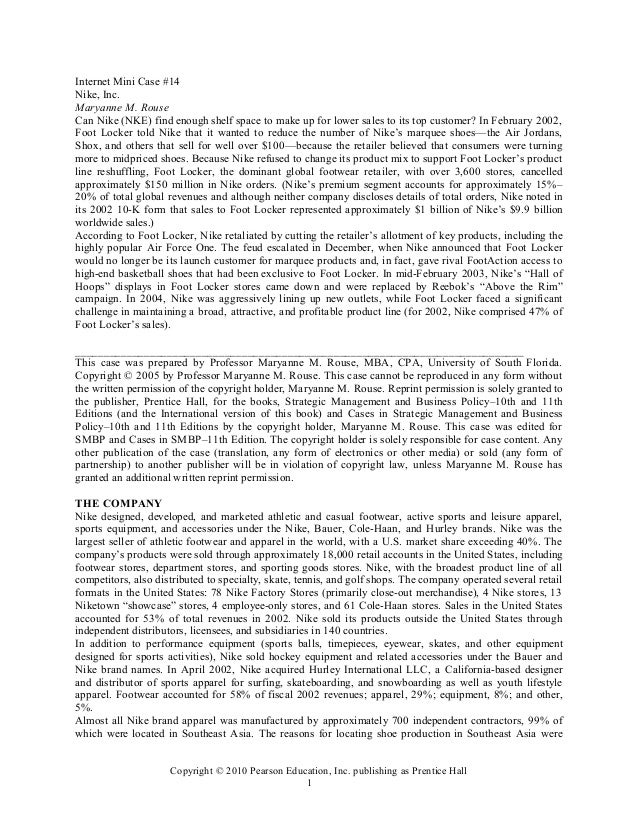 Collegenike analysis essay