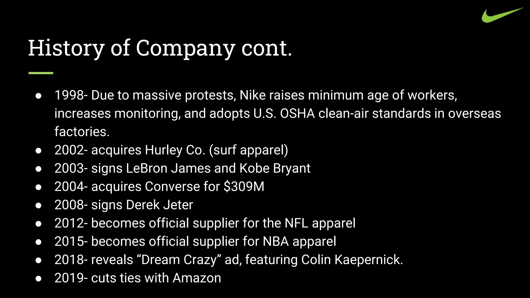 nike company history