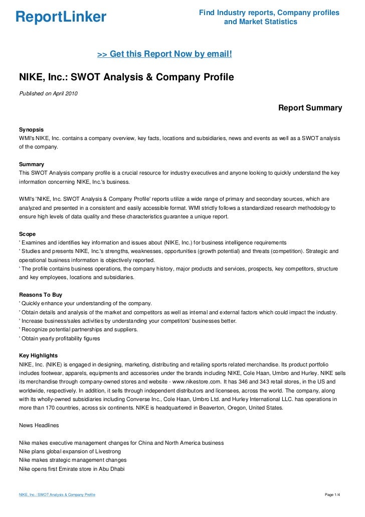 nike company report