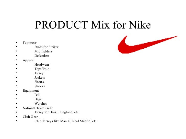 nike product line list