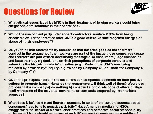 nike ethical issues 2011-2-19 sustainability assessment of nike shoes andrew derrig pearson king jake stocker ethan tinson luke warren ellen winston for sustainability science envs 195, fall 2010, dr saleem h ali. nike ethical issues 2011-2-19 sustainability assessment of nike shoes andrew derrig pearson king jake stocker ethan tinson luke warren ellen winston for sustainability science envs 195, fall 2010, dr saleem h ali.