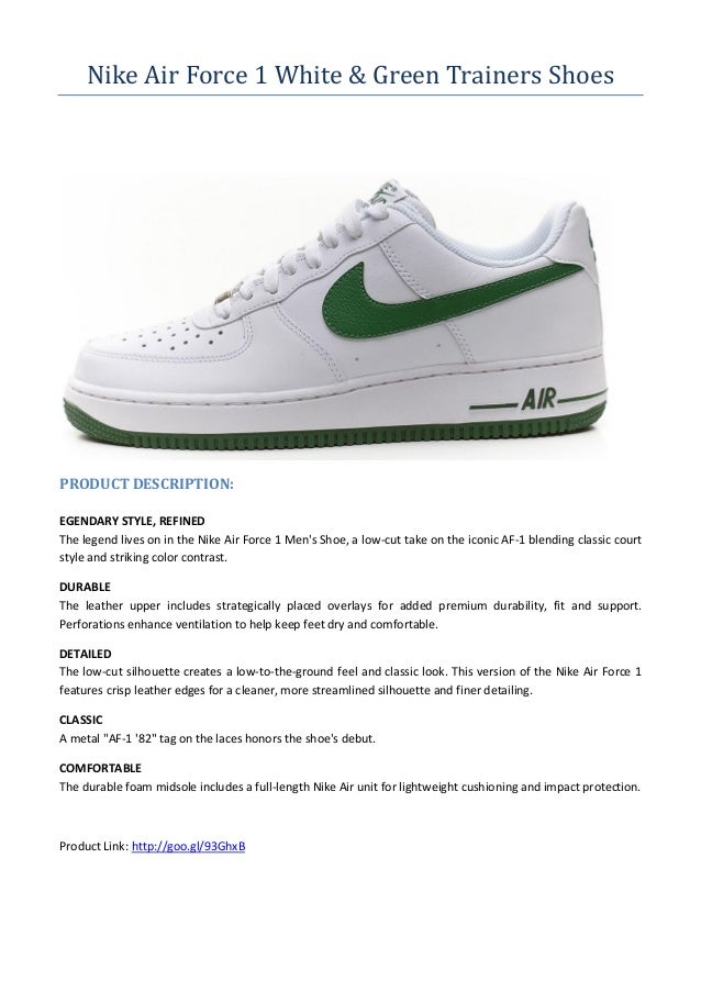 nike air force white green