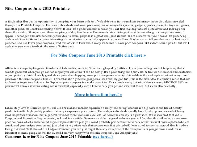 Nike coupon 30 off