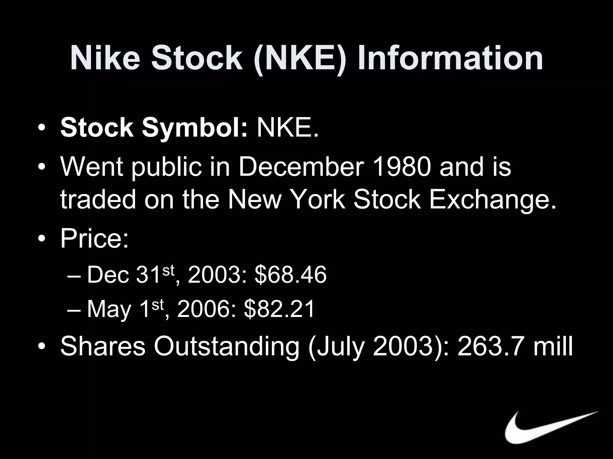 nike stock price in 1980
