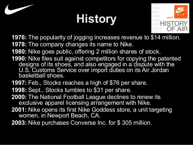 nike company history summary 