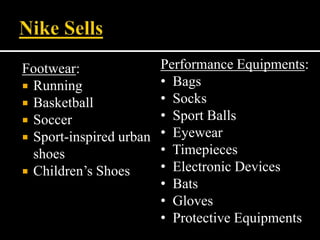 Nike SellsPerformance Equipments:  Bags