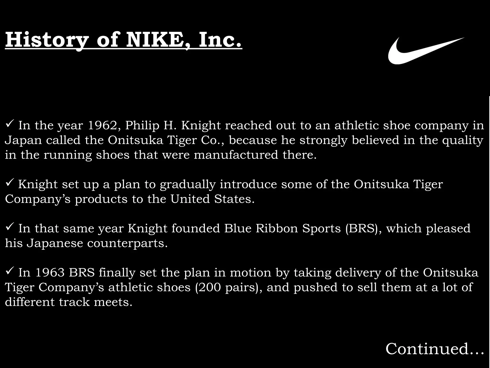 nike inc history