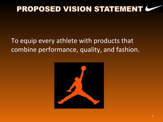 To equip every athlete with products that
combine performance, quality, and fashion.
7
 