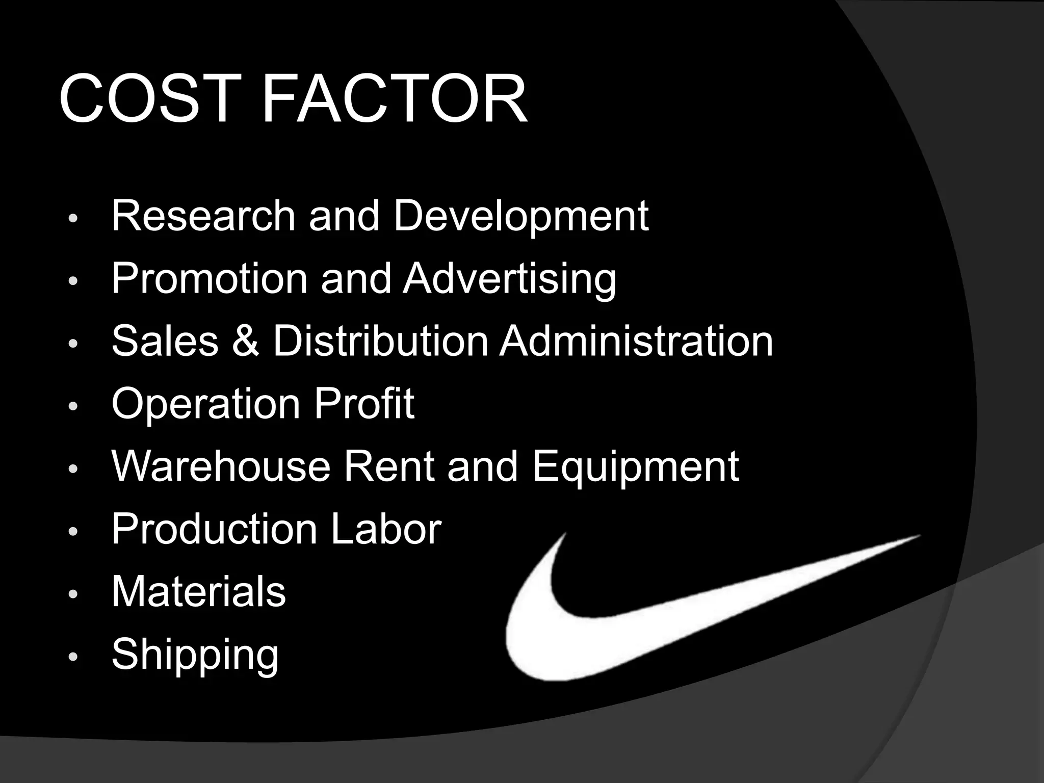 nike cost of production