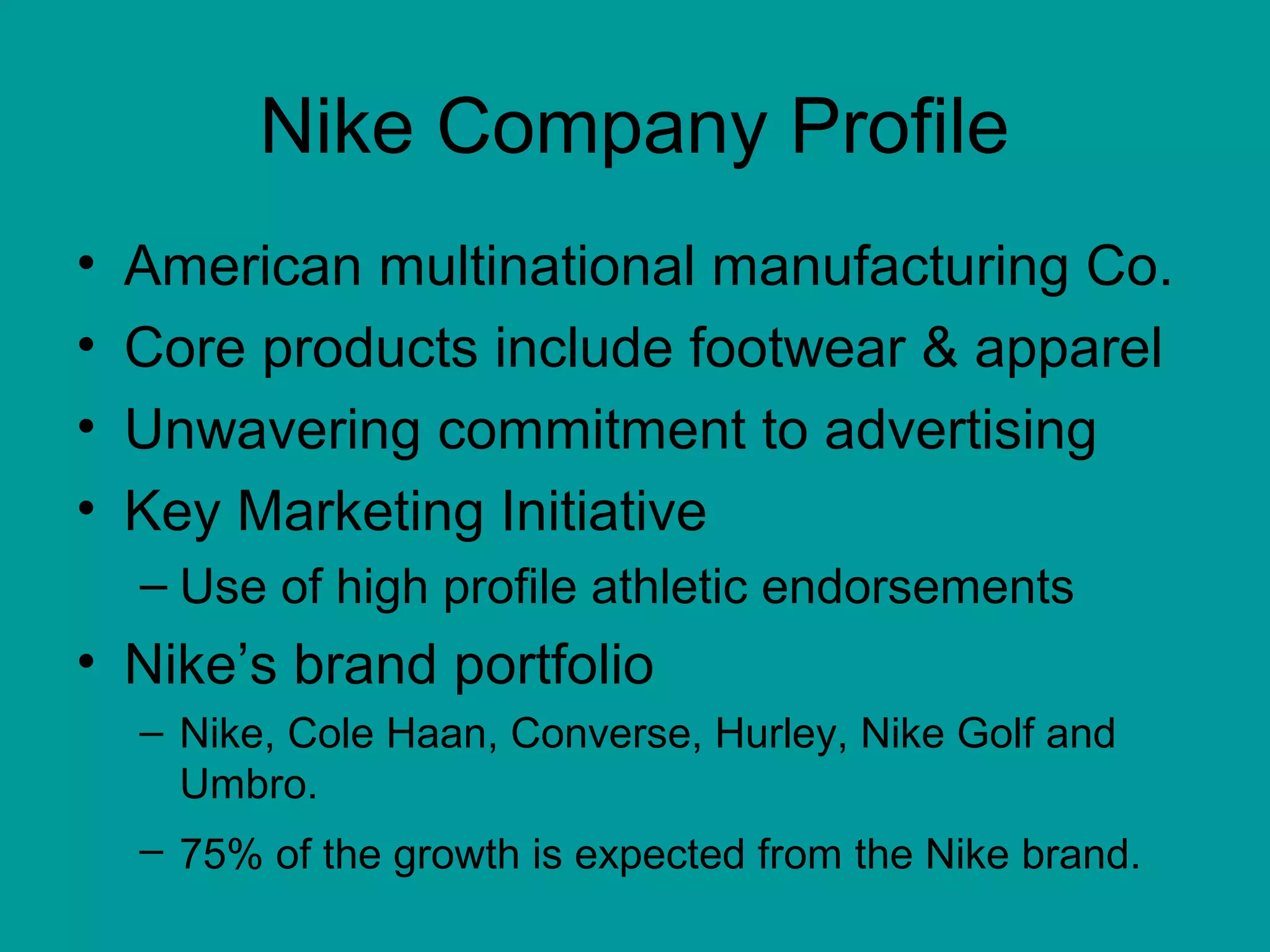 nike company profile ppt